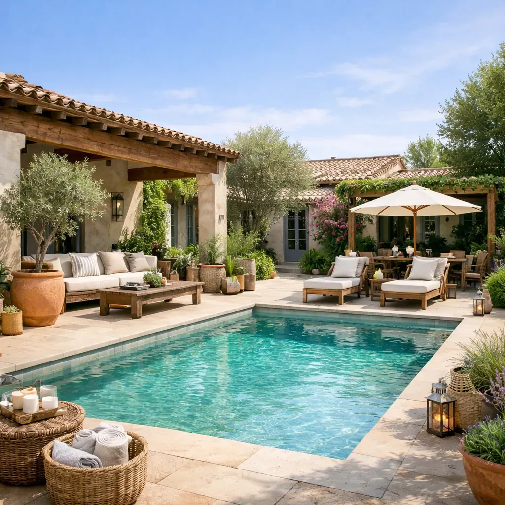 Patio avec piscine