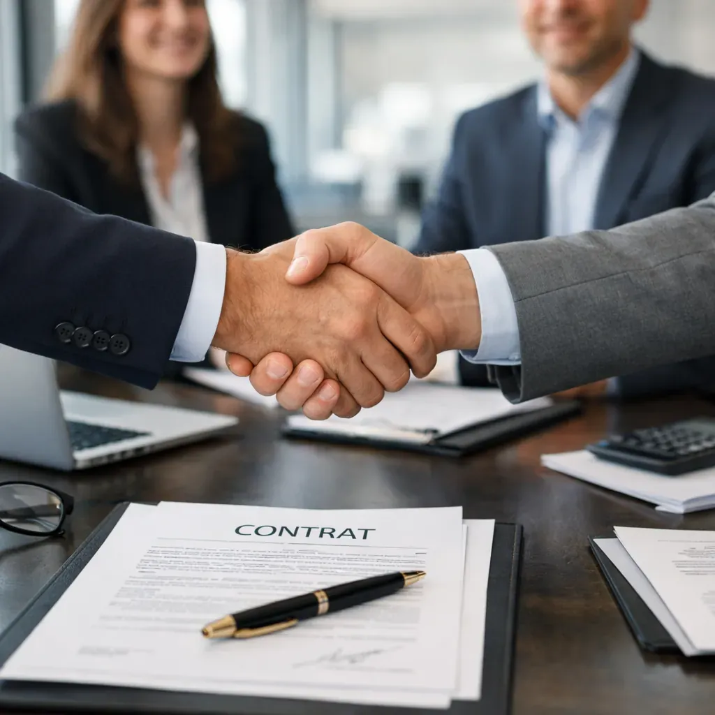Poignée de main concluant un accord commercial