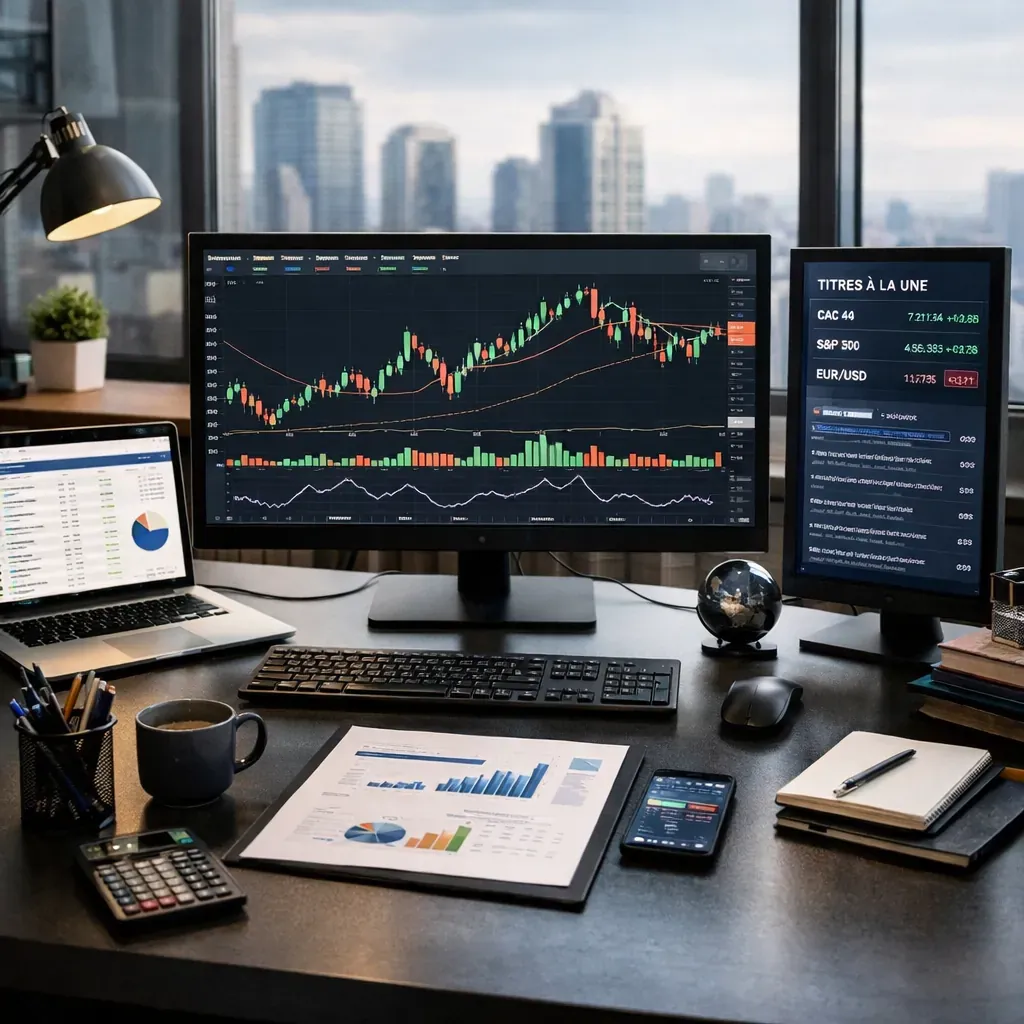Espace de travail moderne axé sur les finances