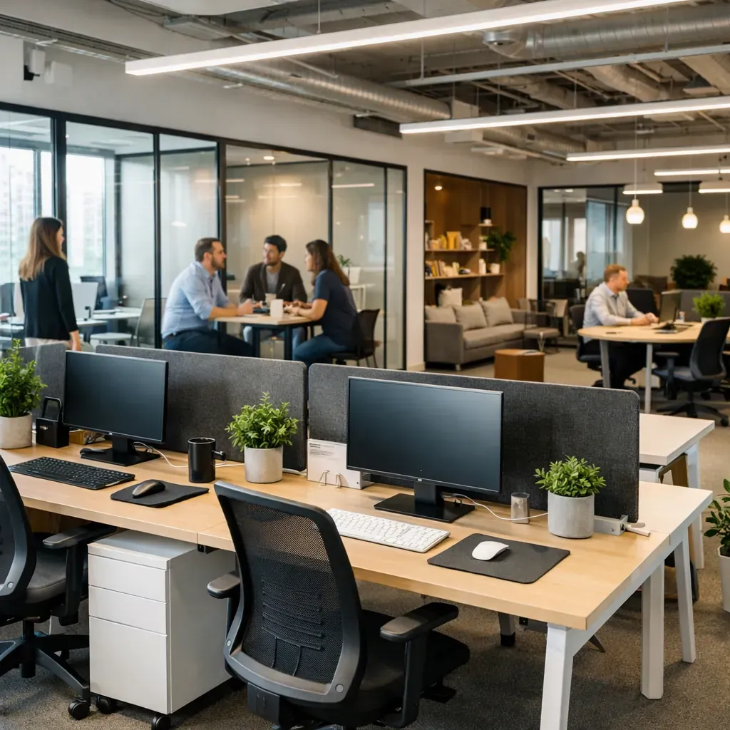 Espaces de bureaux modernes en entreprise