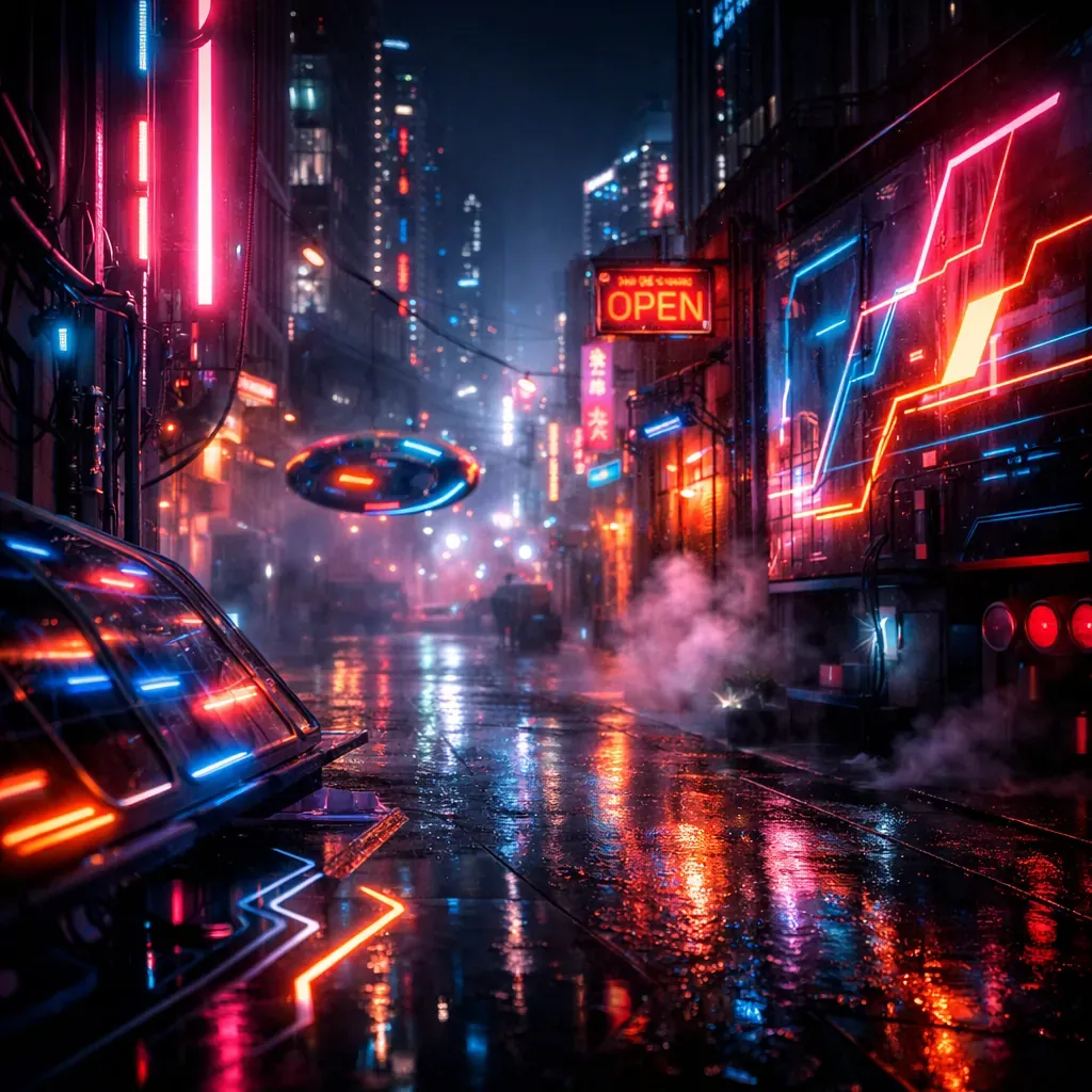 Cyberpunk neon abstract concept