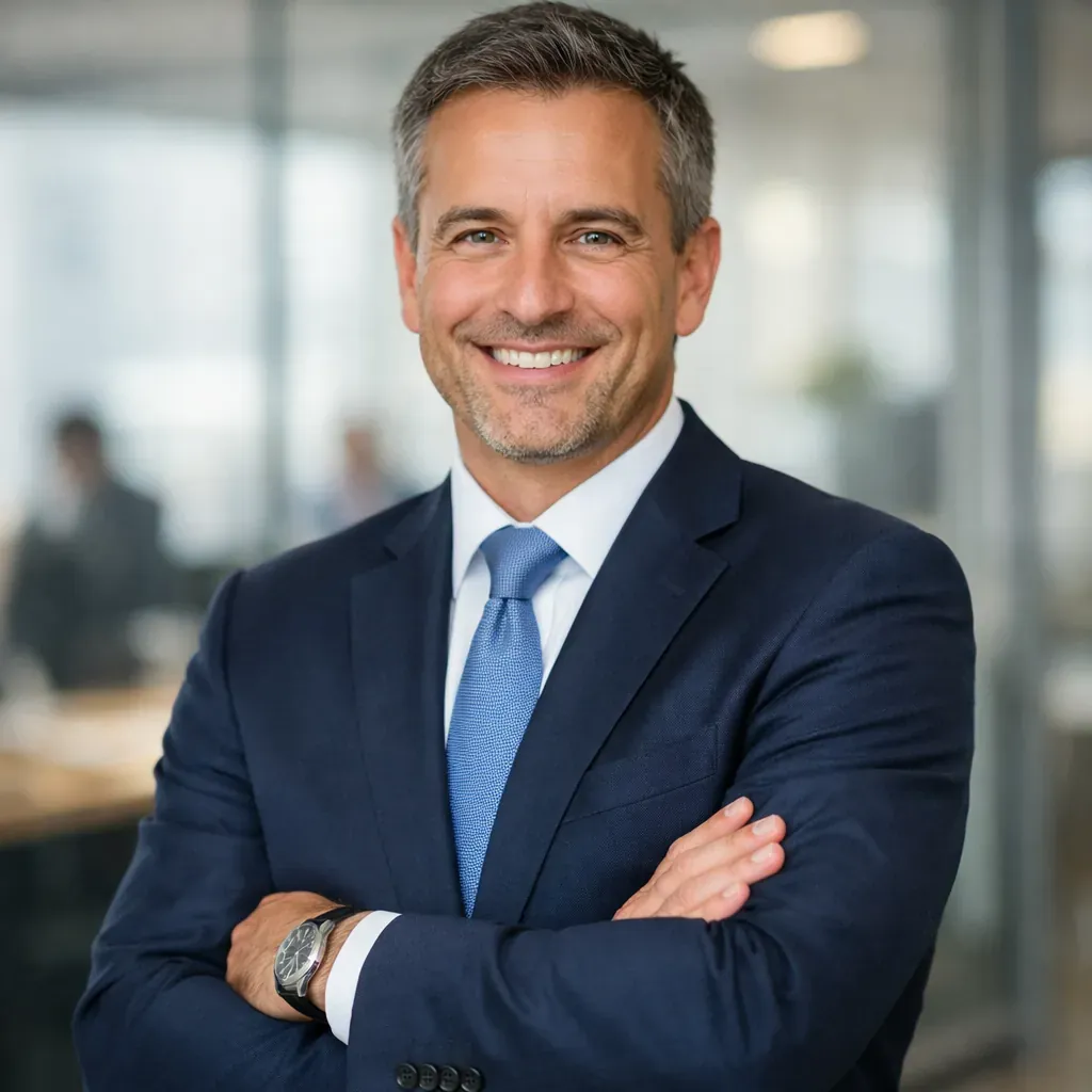 Directeur souriant en costume