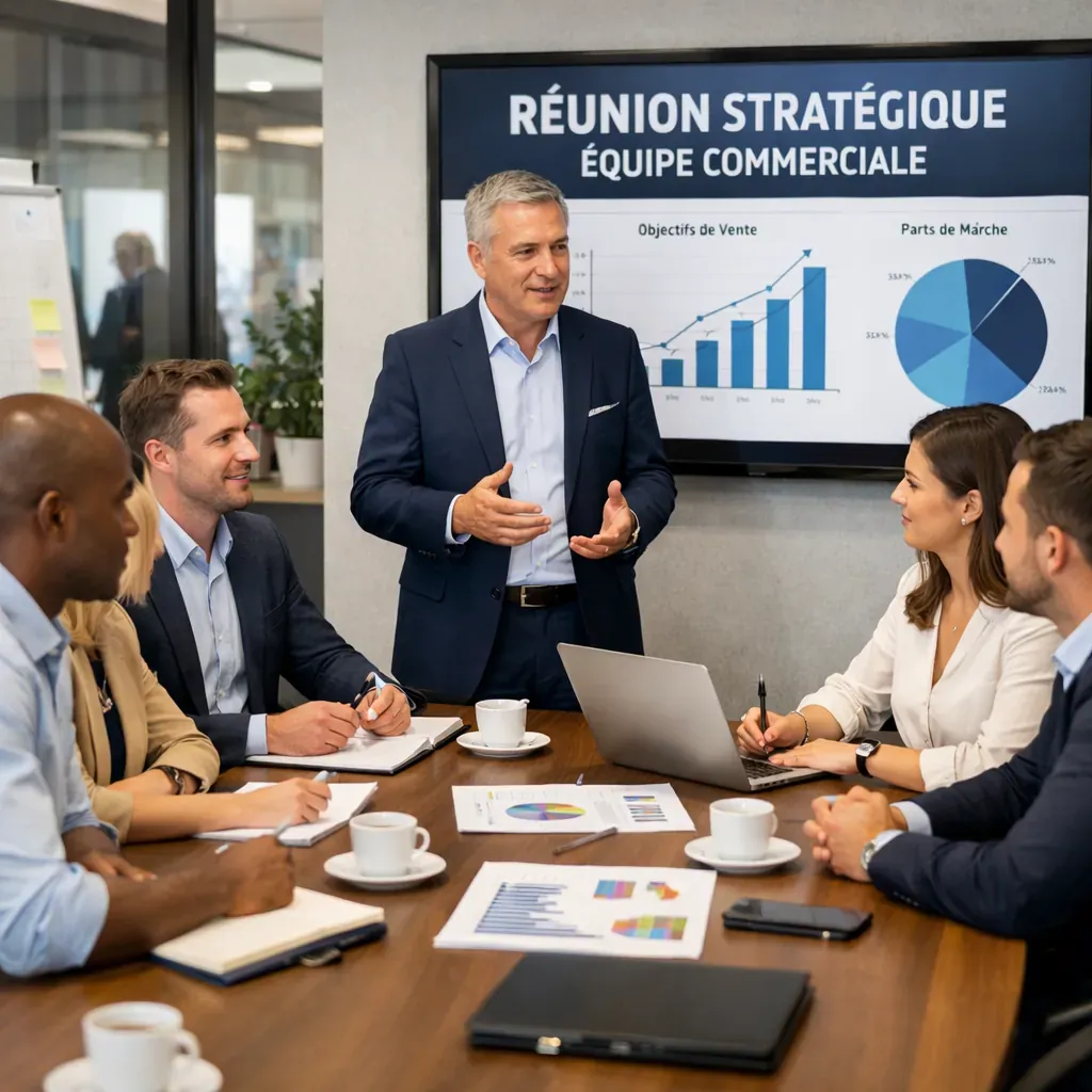 Réunion stratégique équipe commerciale