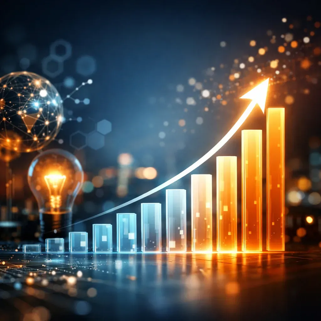 Représentation abstraite de l'innovation et de la croissance