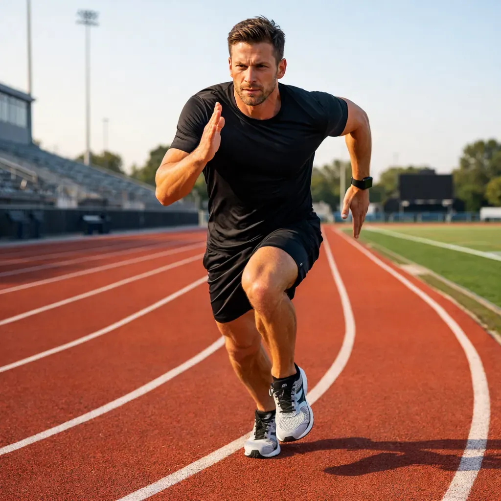 Person running on track