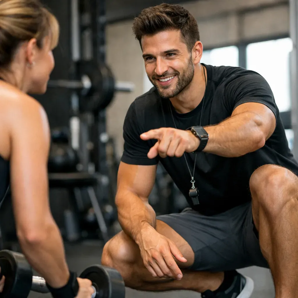 Coach sportif professionnel en action