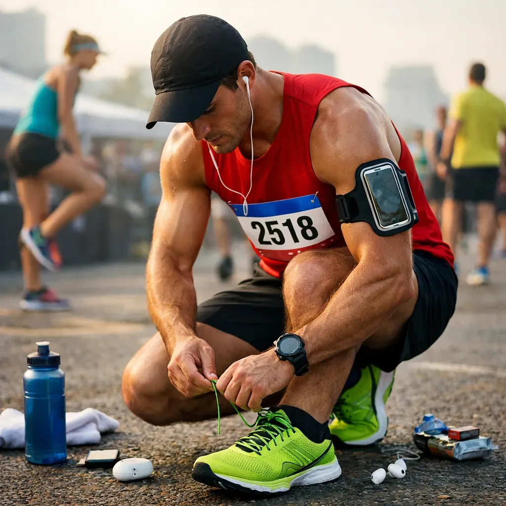 Marathon runner preparation