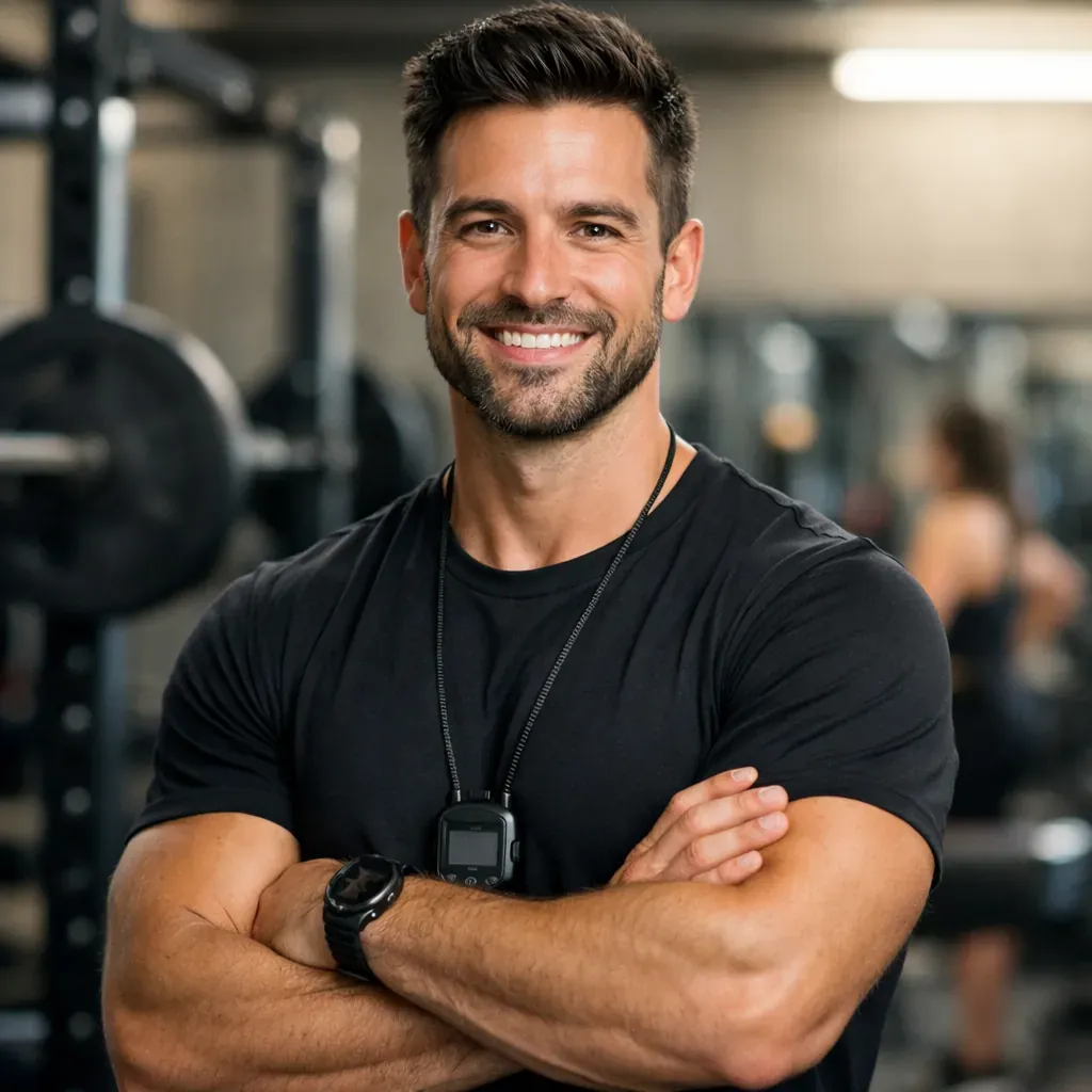 Portrait de professionnel du fitness souriant