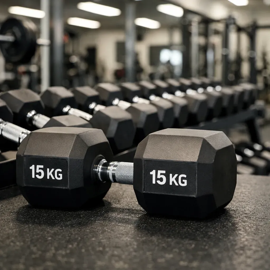 Haltères dans une salle d'entraînement