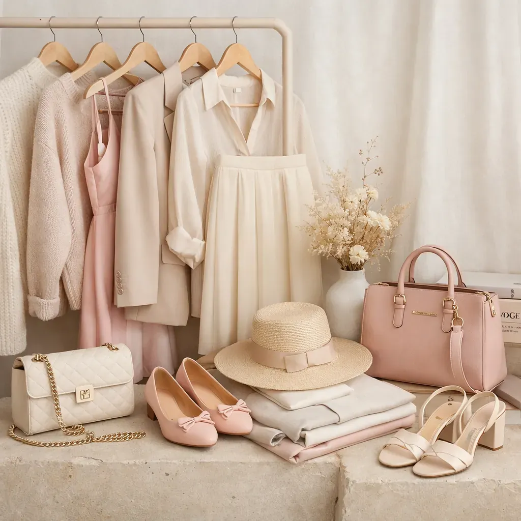 Vêtements de mode dans des tons doux