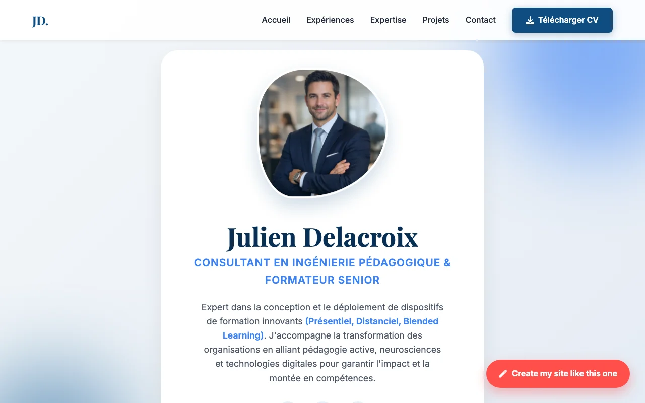 Professional CV — Boutique