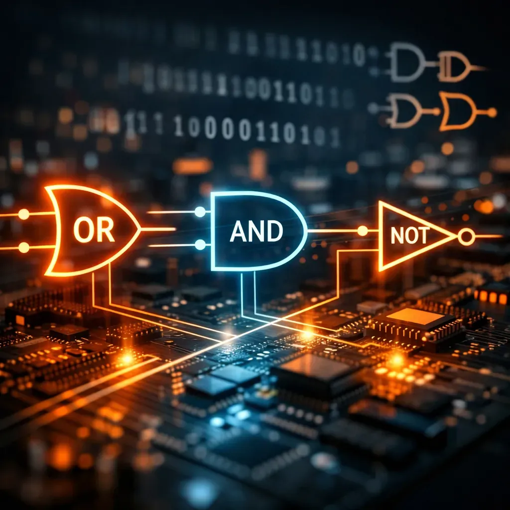 Abstract conceptual visual representing digital logic