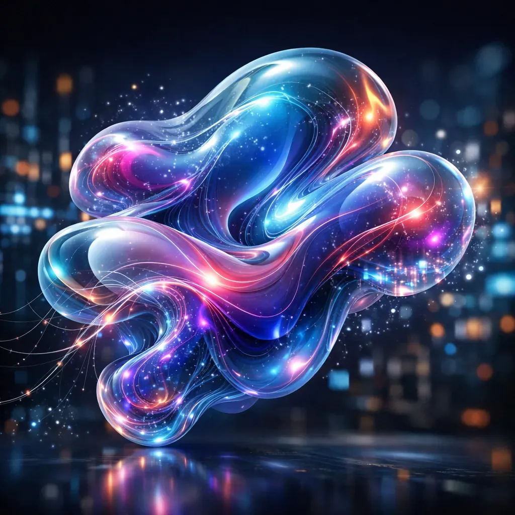 Abstract fluid shape representing artificial intelligence