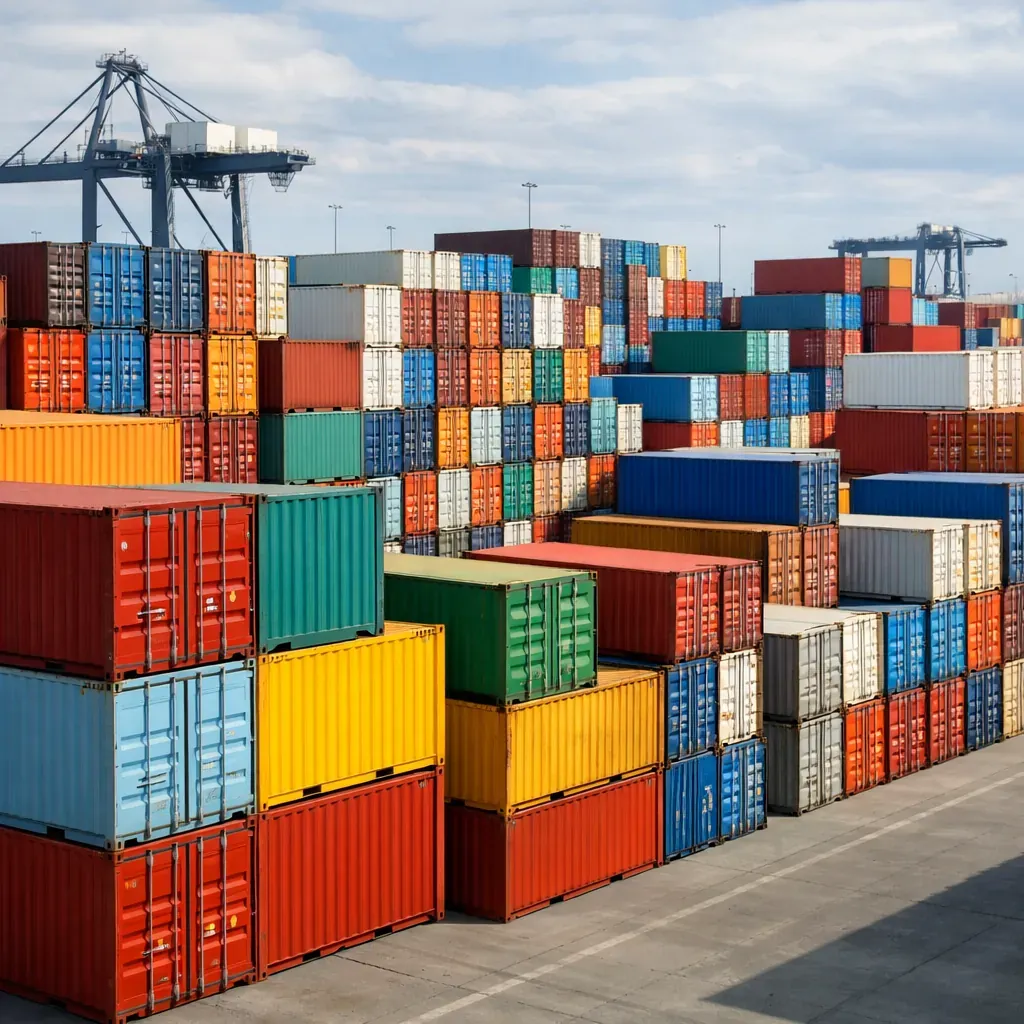 Conteneurs logistiques colorés