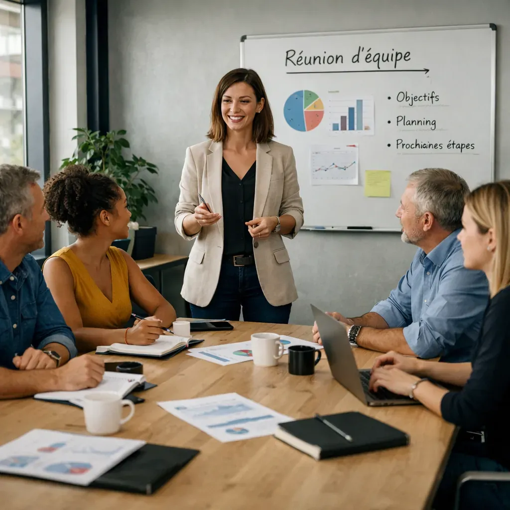 Réunion d'équipe professionnelle analysant des données