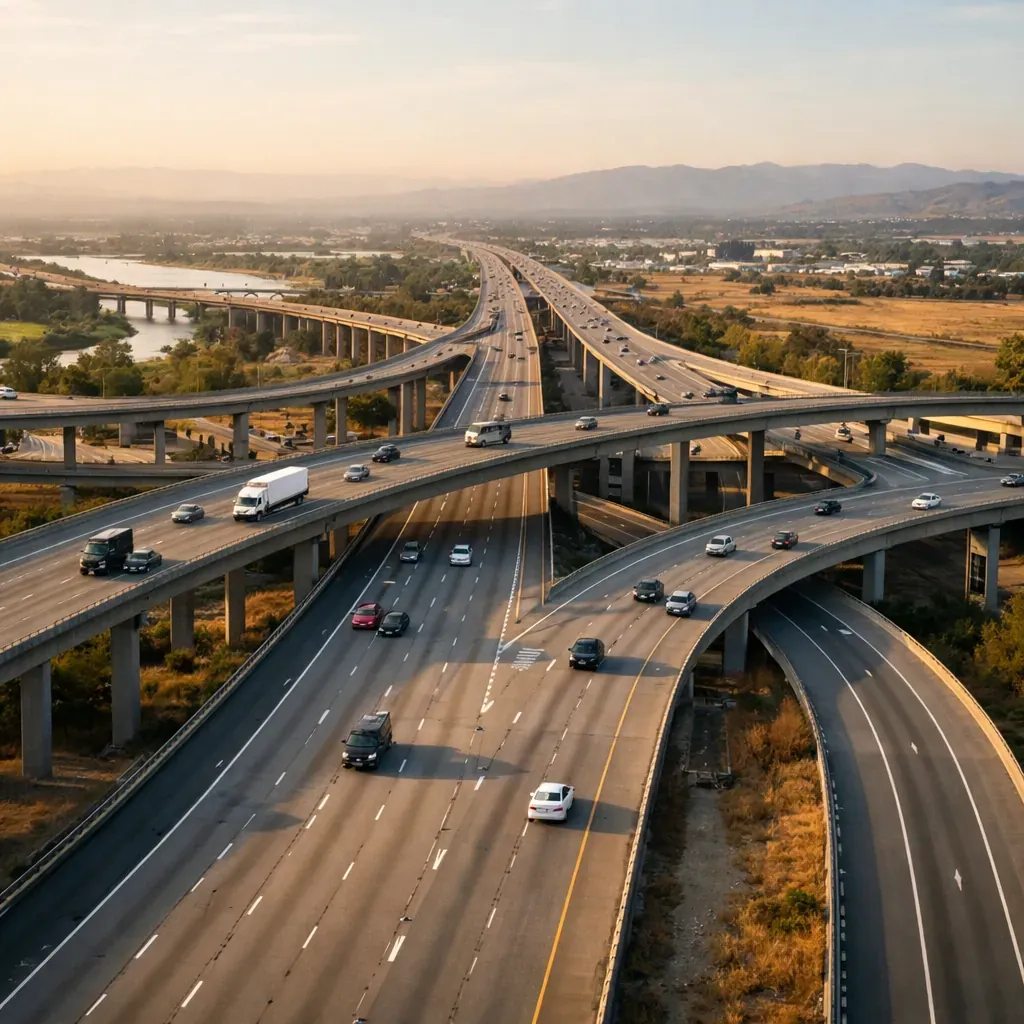 long highway infrastructure representing transport routes