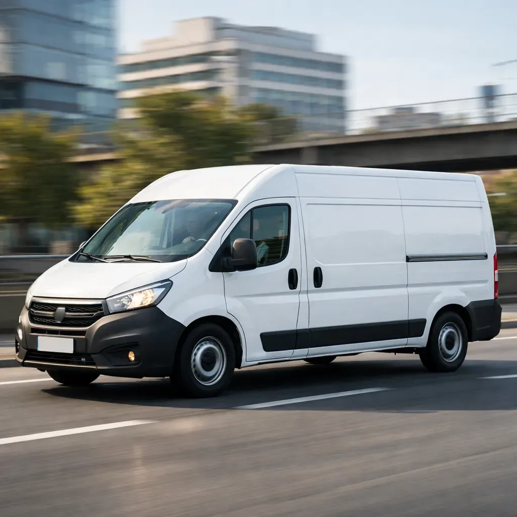 Camionnette de livraison en mouvement