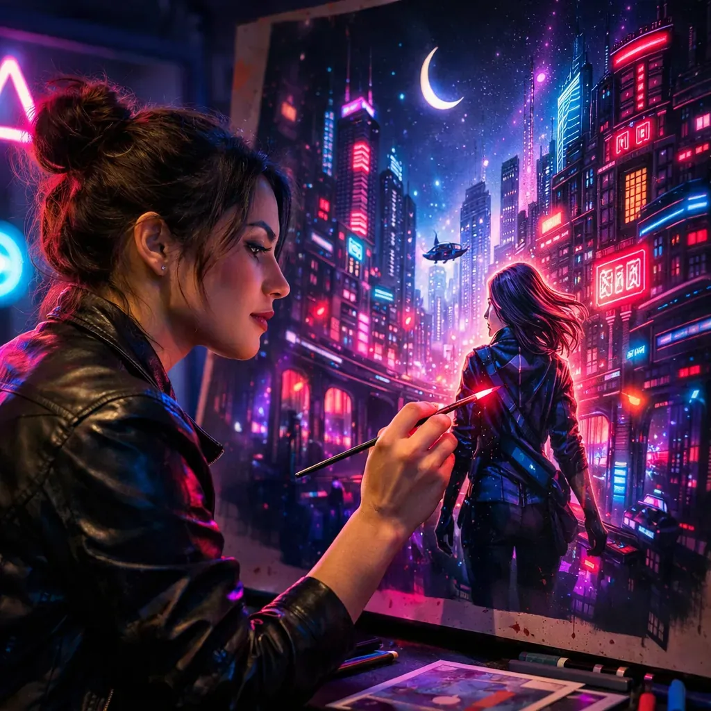 Illustration conceptuelle néon