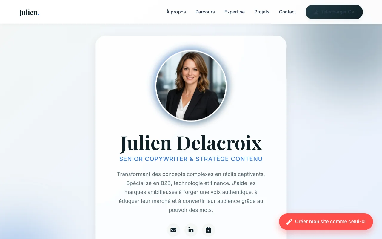Professional CV — Boutique