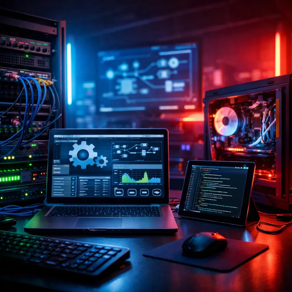 Configuration technologique avec éclairage néon