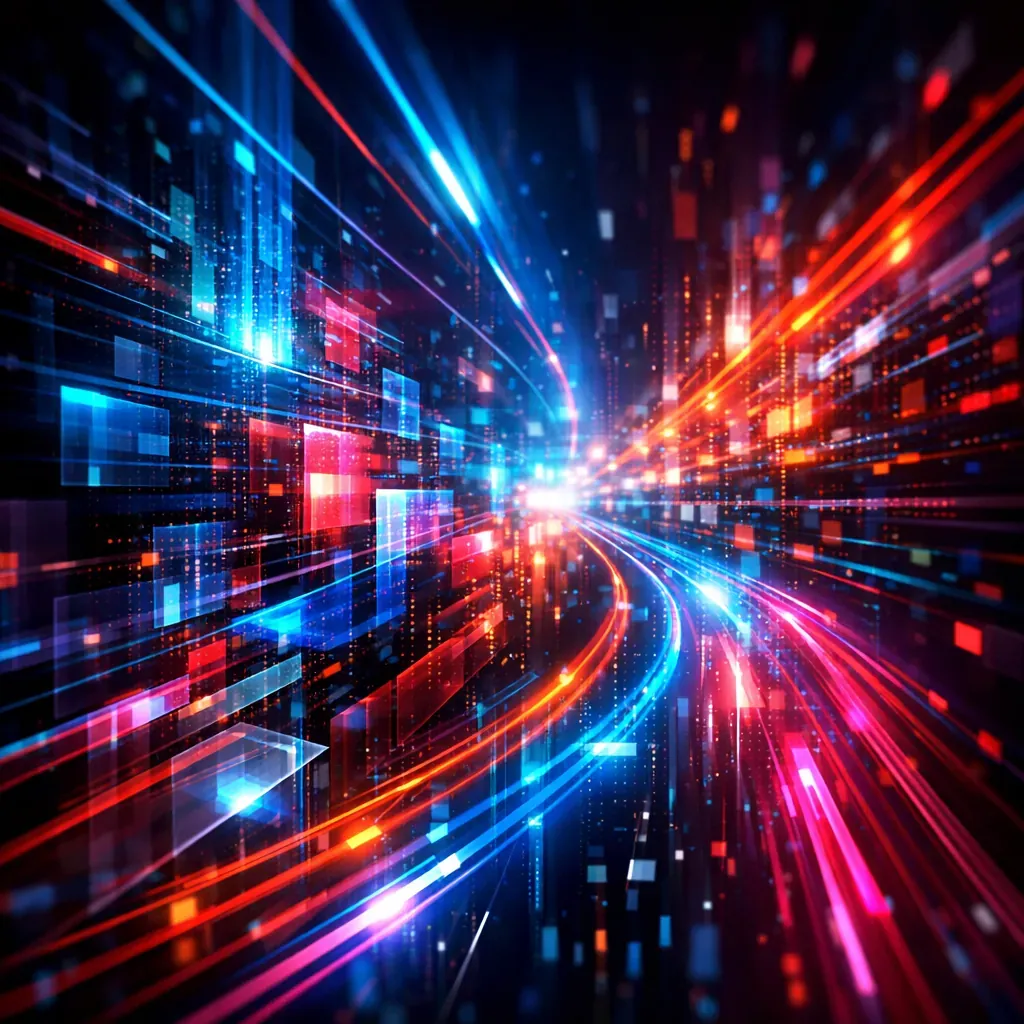 Abstraction numérique aux couleurs cybernétiques