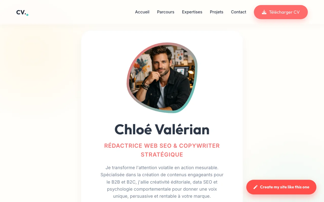 Professional CV — Warm