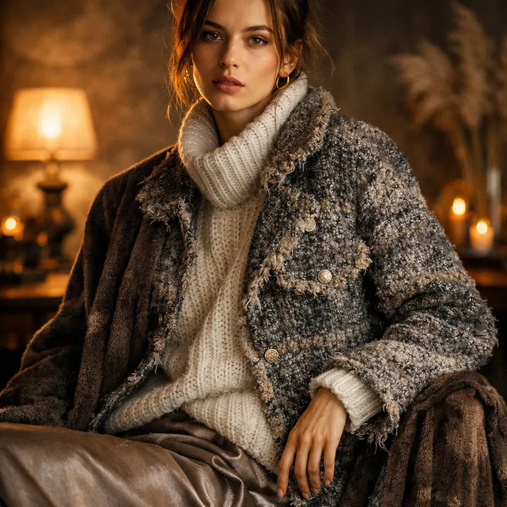 Vêtements texturés et ambiance tamisée mode