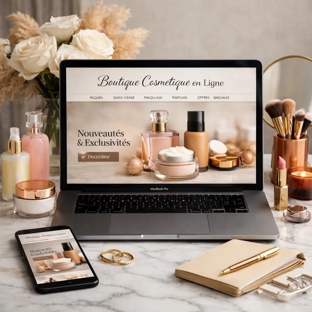 Boutique cosmétique en ligne concept