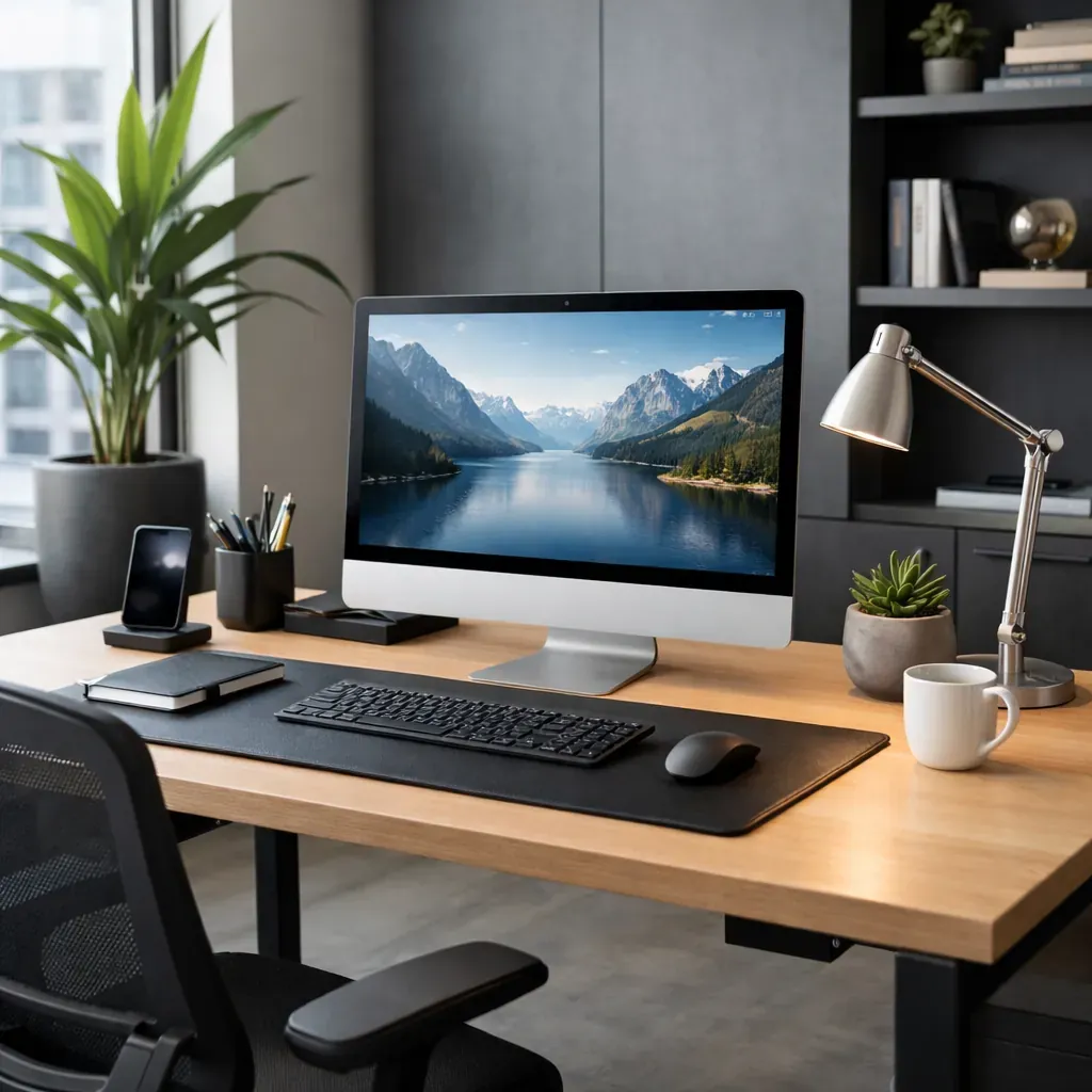 Bureau moderne avec ordinateur
