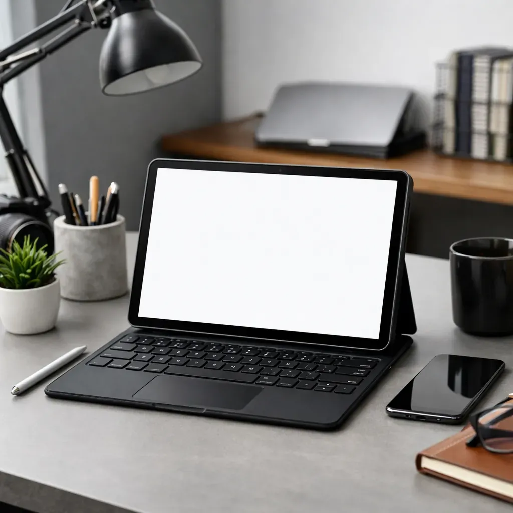 Espace de travail moderne avec tablette