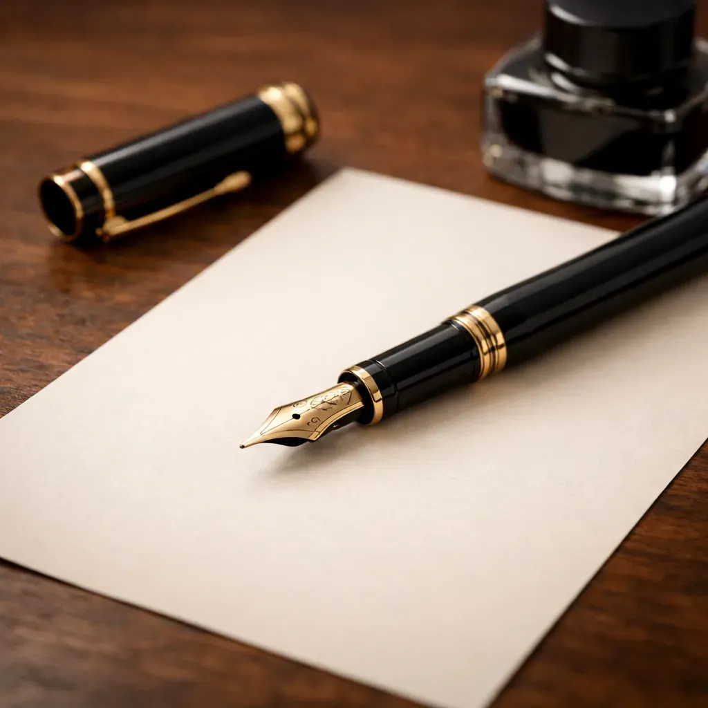 Stylo plume et papier