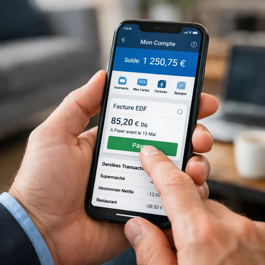 Main tenant un smartphone avec application